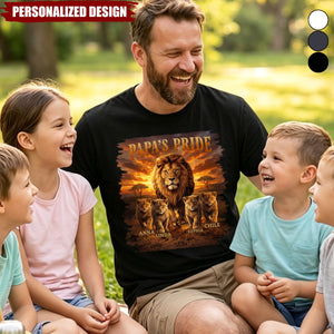 Personalized Shirt Lion Dad & Lion Kids - Father's Day Gift for Father Husband