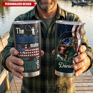 The Rodfather Make Fishing Great Again - Personalized Tumbler, Gift For Dad, Fishing Lover