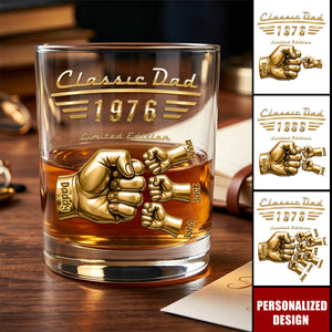 Classic Dad - Limited Edition - Personalized Whiskey Glass, Gift For Dad, Grandpa