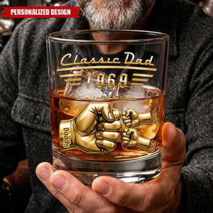 Classic Dad - Limited Edition - Personalized Whiskey Glass, Gift For Dad, Grandpa