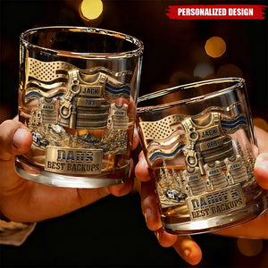 Legendary Police Dad Round Glass, Personalized Gifts For Dad