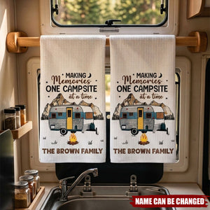Making Memories One Campsite At A Time, Personalized Kitchen Towel, Gift For Camping Lovers