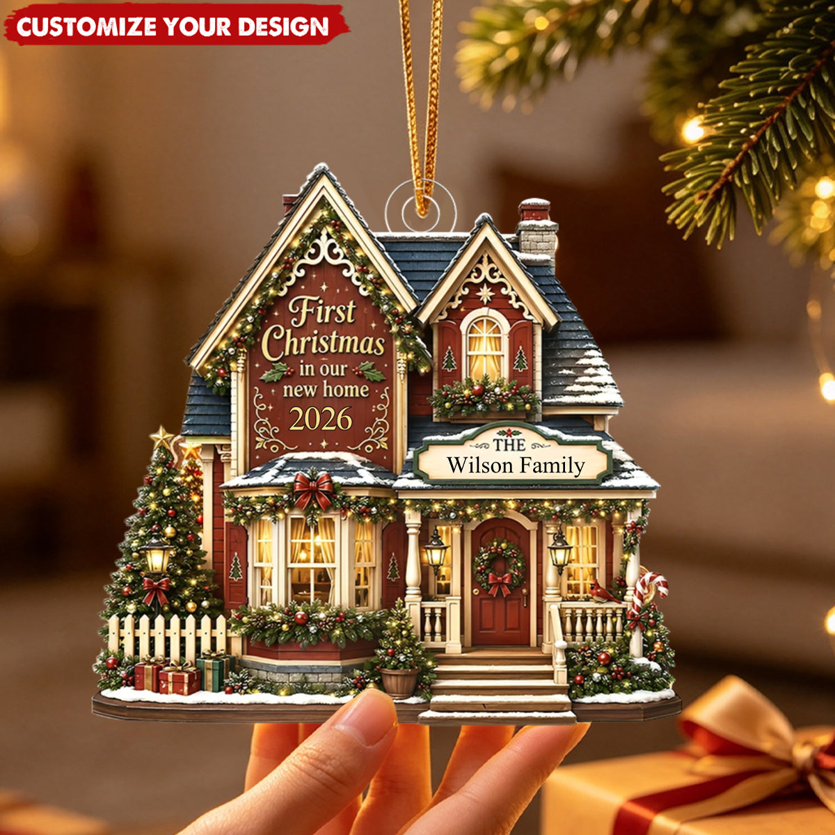 First Christmas in Our New Home - Personalized Acrylic Ornament - New Home Housewarming Gift