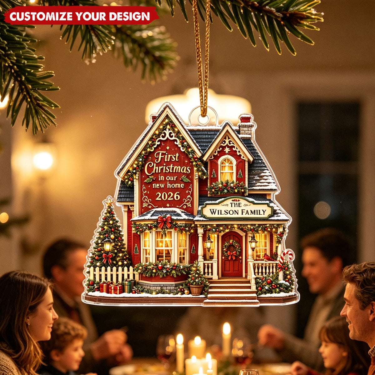 First Christmas in Our New Home - Personalized Acrylic Ornament - New Home Housewarming Gift