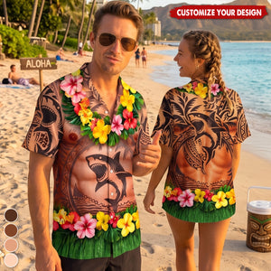 Custom Funny Unisex Tropical Hawaiian Aloha Shirt - Personalized Summer Vacation And Travel Gifts For Men - Aloha Trouble