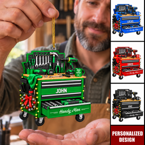 Personalized Garage Tool Box Ornament - Custom Gift For HandyMan