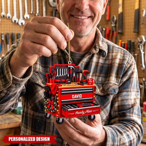 Personalized Garage Tool Box Ornament - Custom Gift For HandyMan