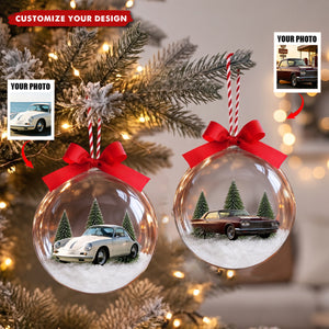 Custom Car Photo Christmas 3D Acrylic Ornament - Gift For Car Lovers