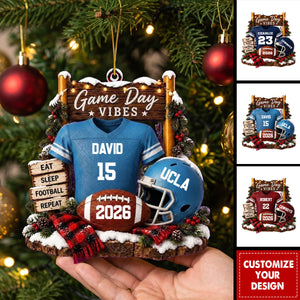 Football Player In Game Days - Personalized Ornament, Gift for Football Lovers