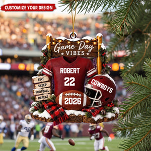 Football Player In Game Days - Personalized Ornament, Gift for Football Lovers