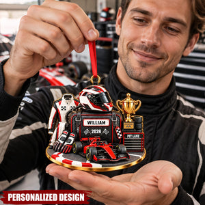 Personalized Racing Christmas Ornament - Custom Motorsport Fan Christmas Gift