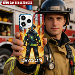 Firefighter American Flag - Personalized Patriotic Fire Rescue Phone Case