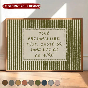 Vintage Stripe Handwritten Style Quote Poster - Personalized Poster
