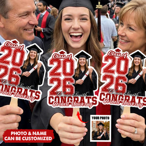 Custom Photo Funny Class Of 2026 Graduation Congrats Gift - Personalized Graduation Fan