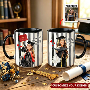 Custom Photo Class of 2026 Mug - Personalized Portrait Graduation Mug, Grad Gift for Her Him