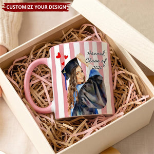 Custom Photo Class of 2026 Mug - Personalized Portrait Graduation Mug, Grad Gift for Her Him