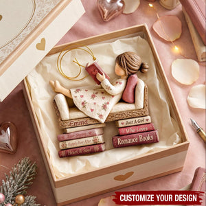 Personalized Acrylic Christmas Ornament, Romance Book Lover Custom Name Gift for Readers