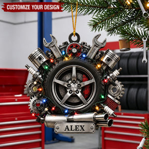 Personalized Auto Repair Acrylic Ornament, Mechanic Christmas Gift