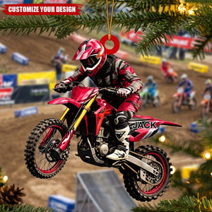 Personalized Motocross Acrylic Ornament, Custom Dirt Bike Gift for Racing Lover