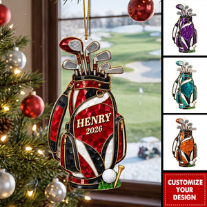Personalized Golf Acrylic Christmas Ornament, Gift for Dad Golfer