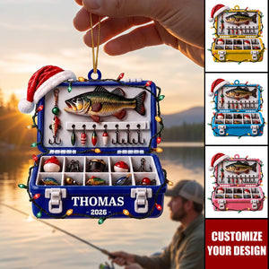 Personalized Fishing Tackle Box Ornament for Fishing Lovers