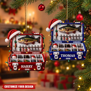 Personalized Fishing Tackle Box Ornament for Fishing Lovers