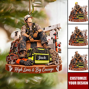 Personalized Lineman Christmas Ornament, Custom Lineman Gift for Husband