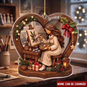 Christmas Artists Ornament, Personalized Gift For Painters