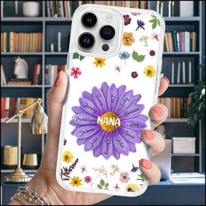 Personalized Mother's Day Gift For Grandma Mom Flower Birthday Gift Space Phone case