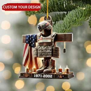 U.S. Veteran Personalized Memorial Christmas Ornament
