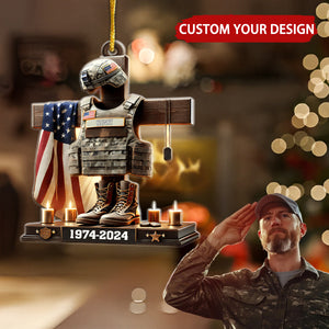 U.S. Veteran Personalized Memorial Christmas Ornament