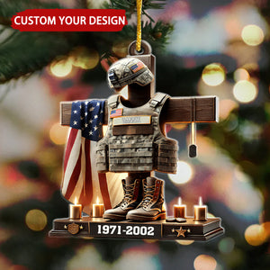 U.S. Veteran Personalized Memorial Christmas Ornament