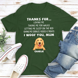 Dog Thanks For... - Personalized Custom Unisex T-shirt
