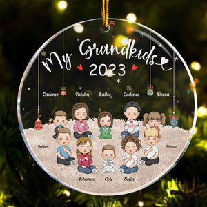 My Grandkids - Up To 10 Kids - Personalized Circle Acrylic Ornament