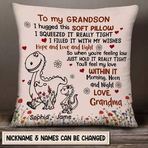 Personalized To My Daughter Granddaughter Dinosaur Pillow