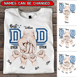 Best Dad Ever Father Hand First Bump Personalized Shirt