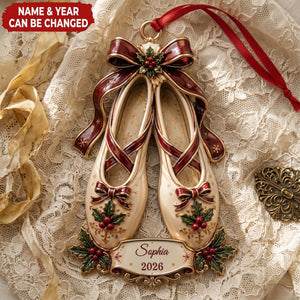 Custom Ballet Shoe Ornament, Personalized Dancer Christmas Gift, Ballet Gift for Daughter