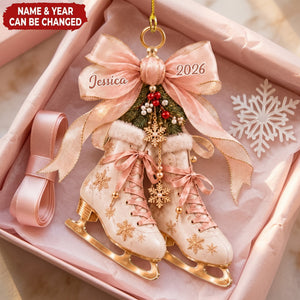 Personalized Ice Skating Christmas Ornament, Custom Acrylic Figure Skating Keespake