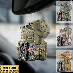 United States Military Uniforms - Custom Name, Personalized U.S. Veteran Acrylic Ornament - Gift For Veteran