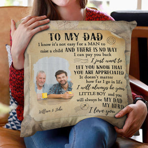 Custom Photo - Gift For Father - Personalized Custom Pillow