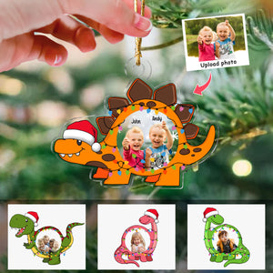 Transparent Ornament - Custom Transparent Ornament from Photo - Christmas Dinosaur - Brontosaurus