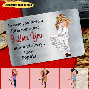 Couple Portrait, Firefighter, Nurse, Police Officer, Military, Chef-In Case You Need A Little Reminder-Gift For Couples,Husband,Wife-Personalized Wallet Card