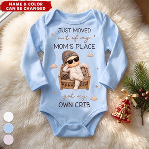 Custom Long Sleeve Baby Onesie - Personalized Christmas Baby Shower, Gender Reveal Gifts For New Parents