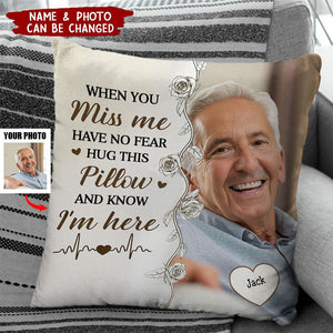Family - Hug This Pillow And Know I'm Here - Personalized Pillow