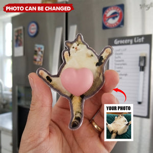 Custom Photo Pet, Cute Dog, Cat 3D Squishy Pink Butt - Personalized Fridge Magnet