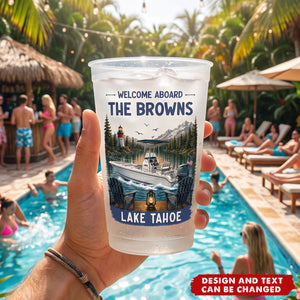 Custom Boating Party Cups - Personalized Summer Vacation And Travel Gifts For Mom, Dad, Brother, Sister - Good Times Great Crew
