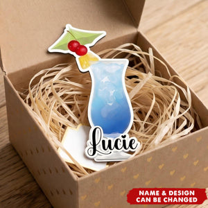 Cocktail & Tropical Drink Cruise Door Signs Stateroom Decor Cruising Family Vacation, Girls Trip - Personalized Magnet