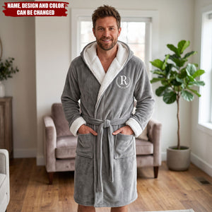 Custom Elegant & Vintage Monogram, Best Man Groom Groomsman Robe, Gift For Men, Him - Personalized Robe