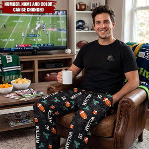 Christmas Gift Custom Name & Number For American Football Lovers - Personalized Lounge Pants
