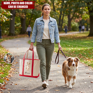 Custom Pet Portrait Watercolor Gift For Dog Mom, Cat Mom - Personalized Tote Bag